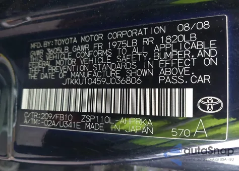 2009 Scion Xd z USA, uszkodzony, nr VIN JTKKU10459J036806